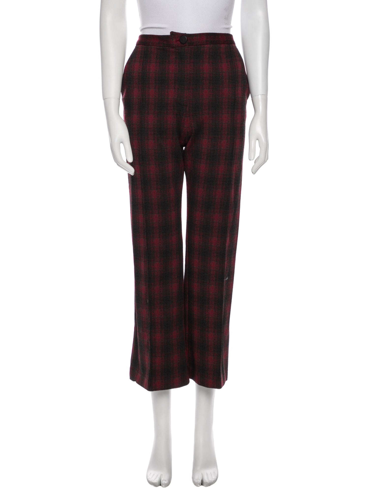 Pinko Plaid Print Wide Leg Pants