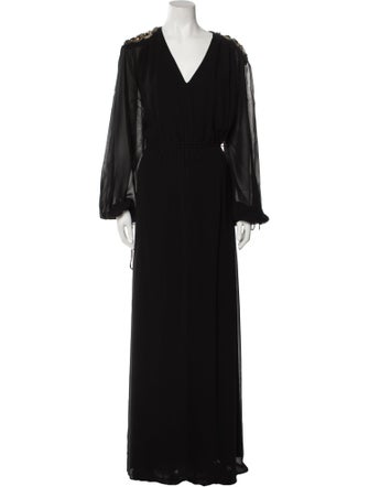 Pinko V-Neck Long Dress