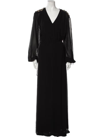 Pinko Dresses V-Neck Long Dress Us8, It44 | M