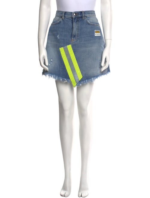 Pinko Raw-Edge Trim Mini Skirt