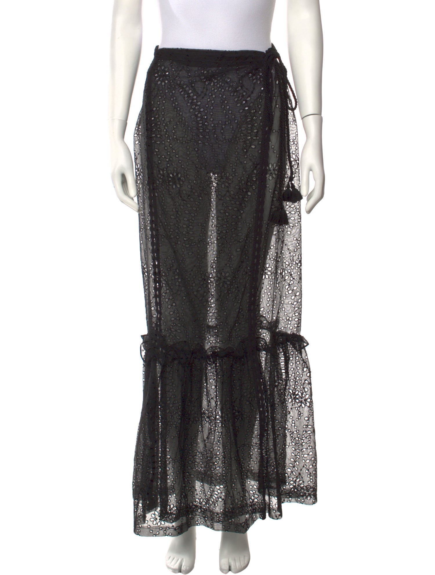 Pinko Mesh Accents Long Skirt