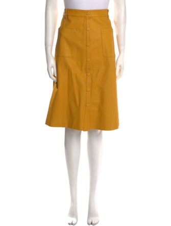 Pinko Lamb Leather Knee-Length Skirt