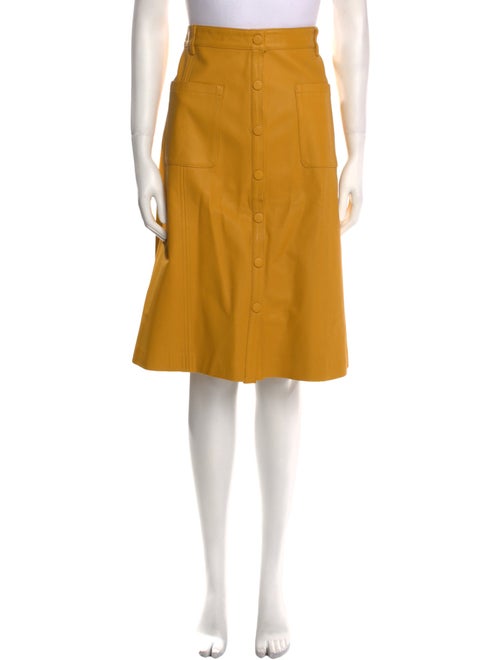 Pinko Lamb Leather Knee-Length Skirt