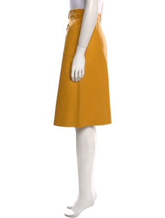 Pinko Lamb Leather Knee-Length Skirt