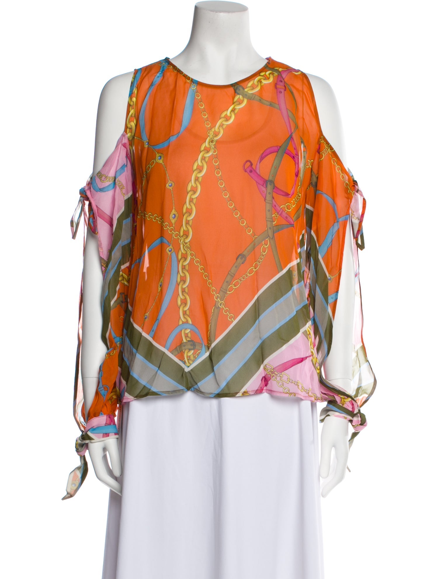 Pinko Printed Scoop Neck Blouse w/ Tags