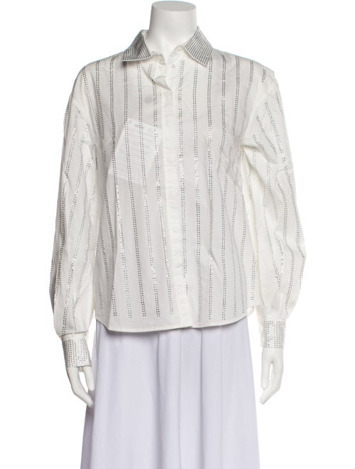 Pinko Striped Long Sleeve Button-Up Top