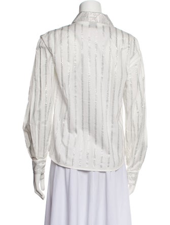 Pinko Striped Long Sleeve Button-Up Top