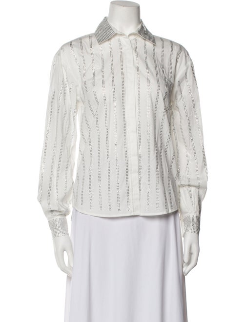 Pinko Striped Long Sleeve Button-Up Top