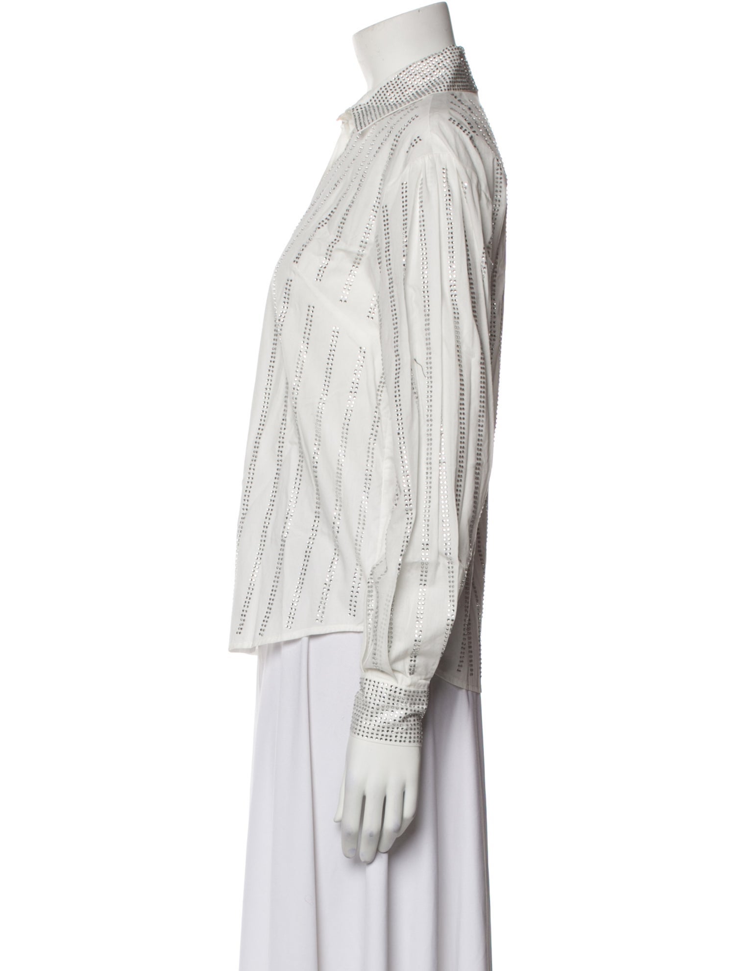 Pinko Striped Long Sleeve Button-Up Top