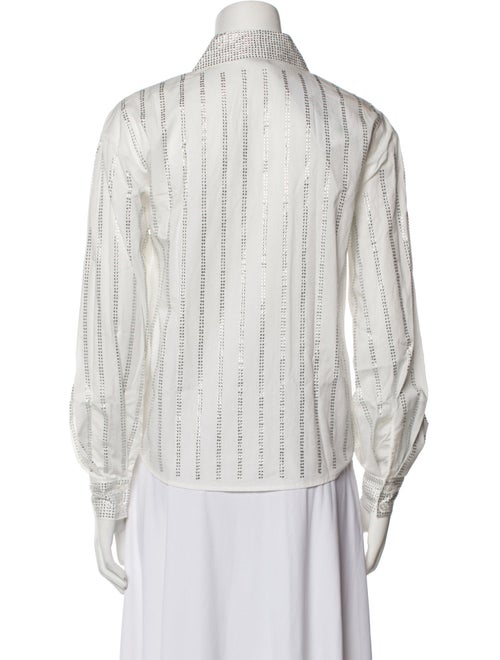 Pinko Striped Long Sleeve Button-Up Top