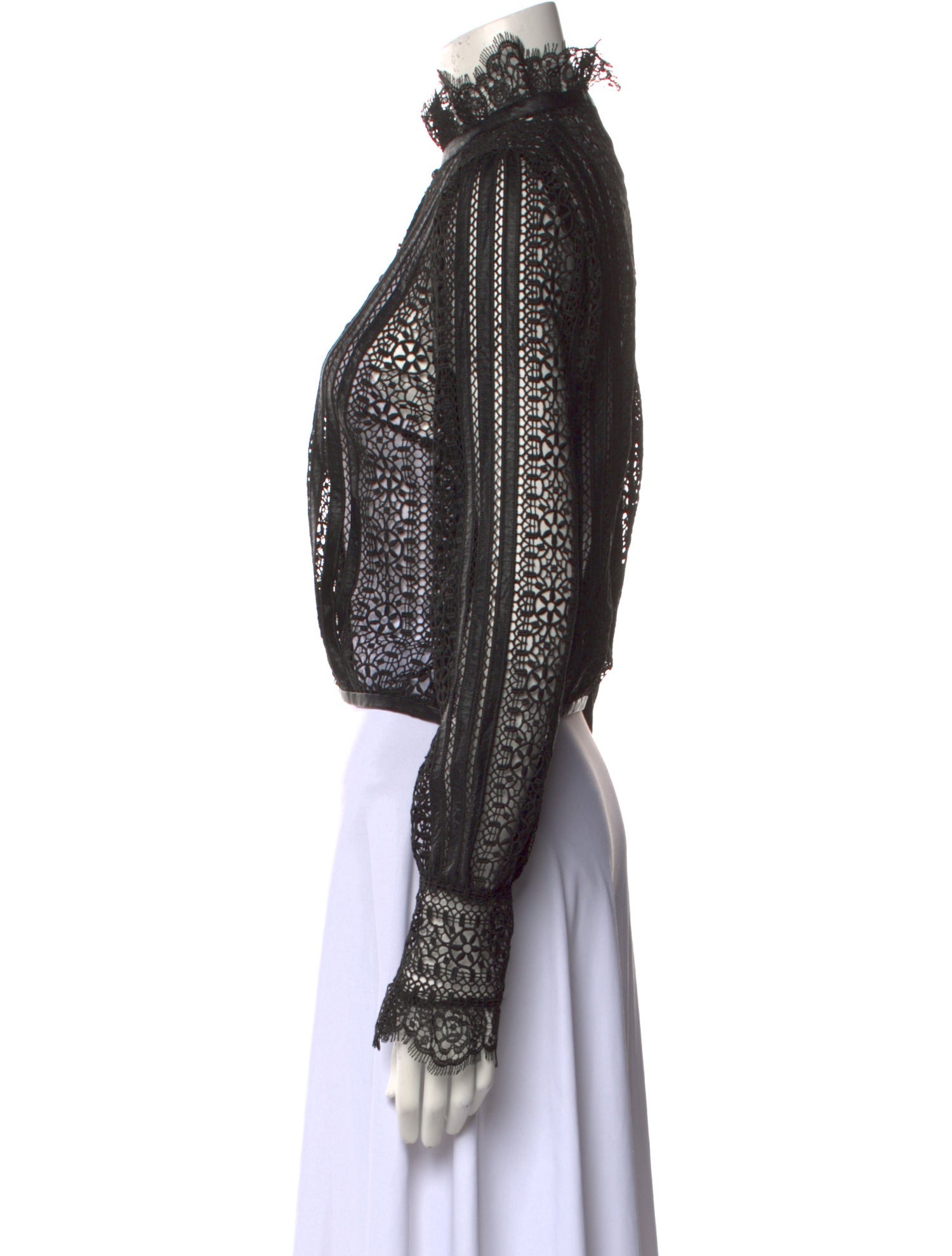 Pinko Lace Pattern Mock Neck Crop Top w/ Tags