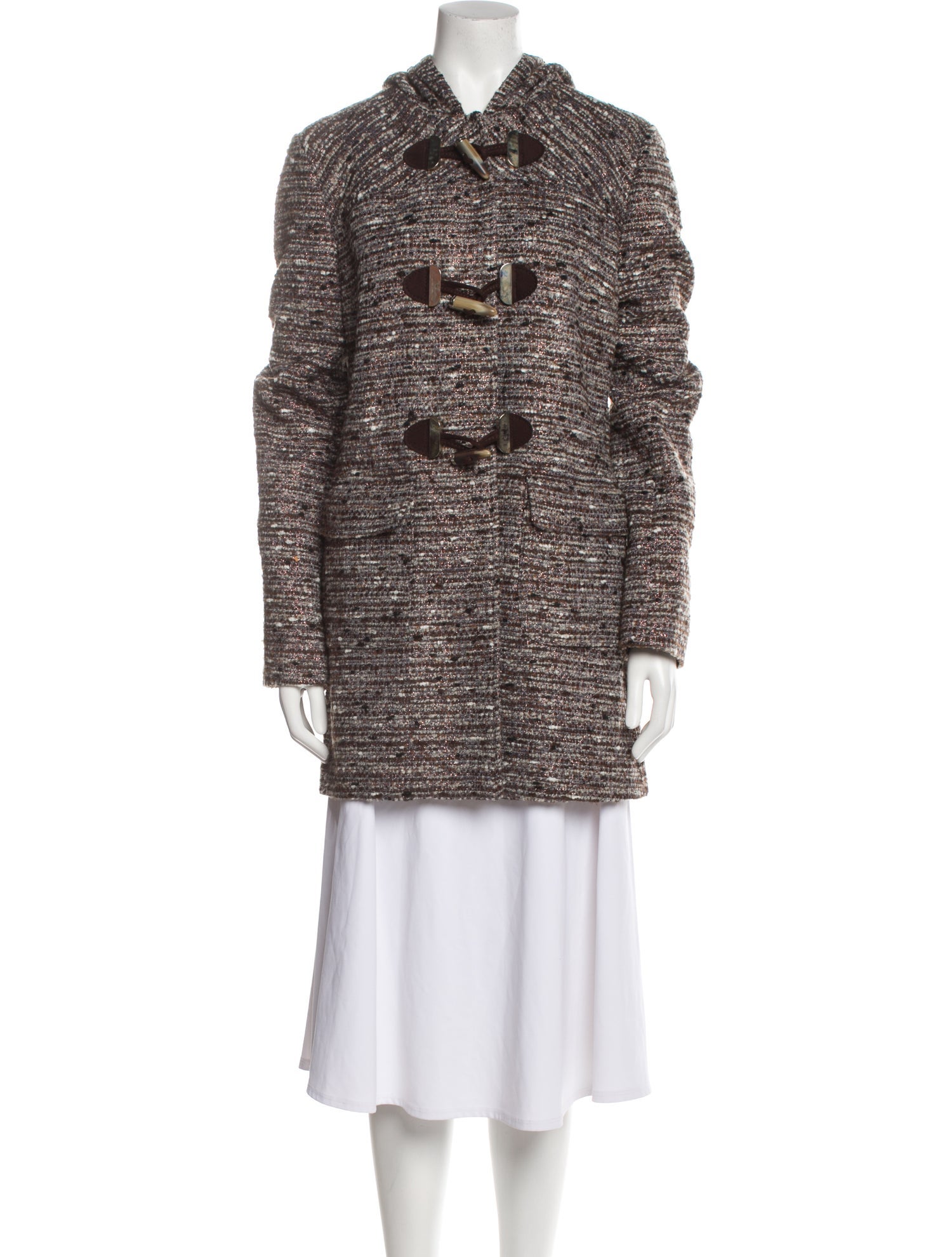 Pinko Tweed Pattern Peacoat