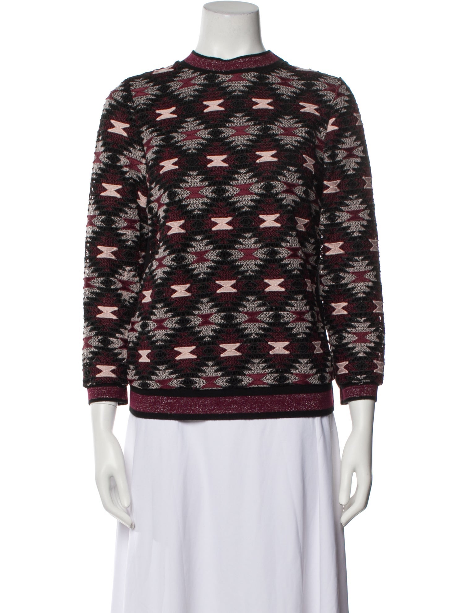 Pinko Printed Mock Neck Sweater