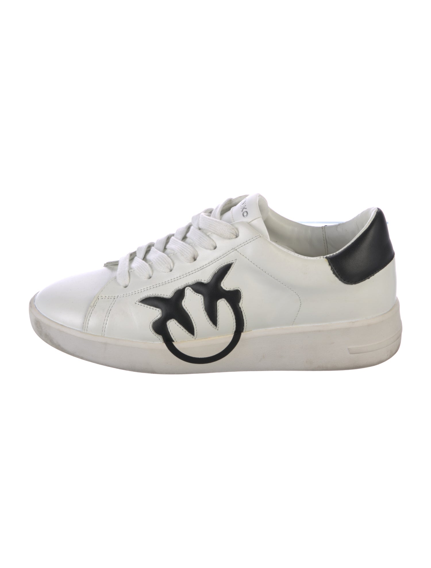 Pinko Leather Graphic Print Sneakers