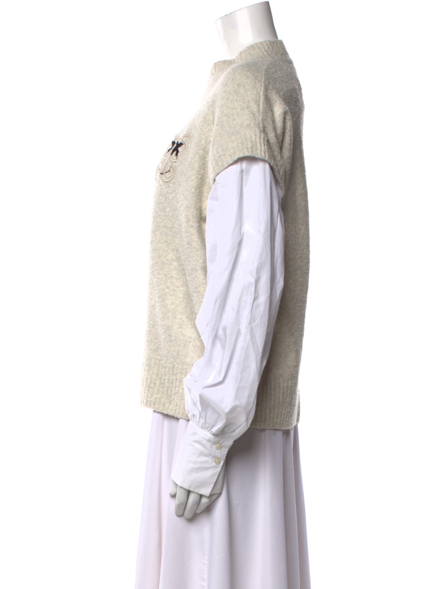 Pinko Graphic Print Mock Neck Sweater