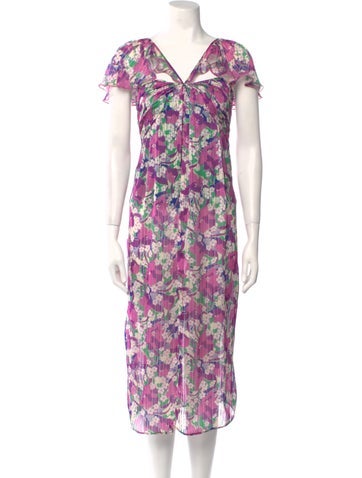 Pinko Dresses Floral Print Midi Length Dress Petite