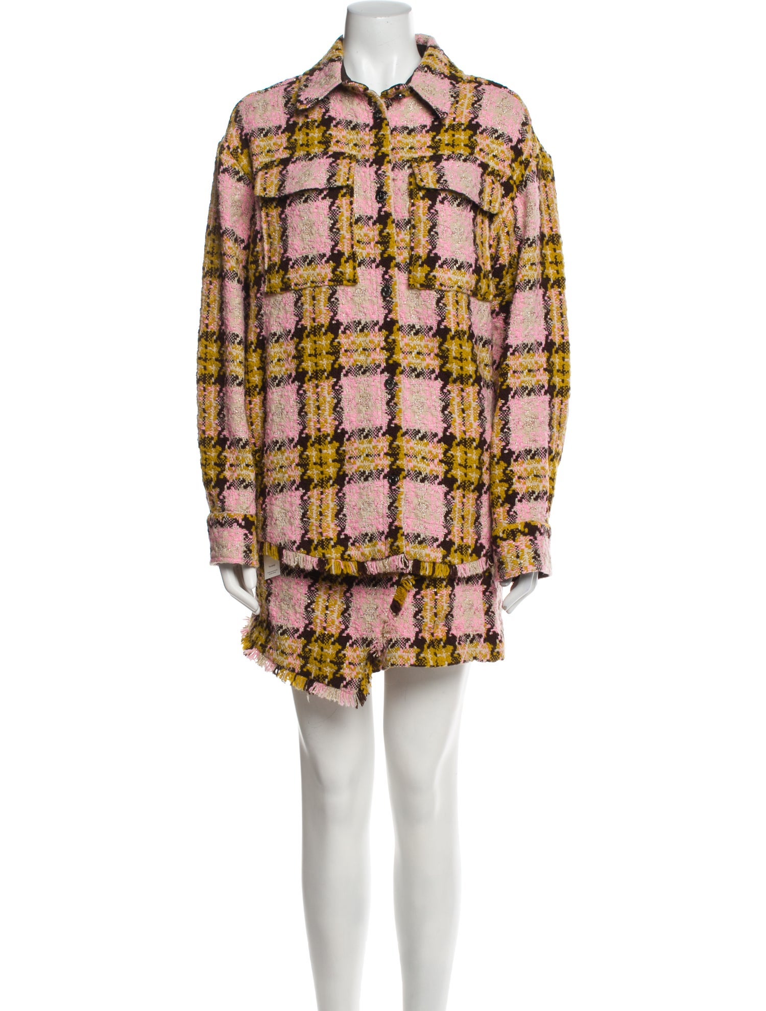 Pinko Plaid Print Short Set