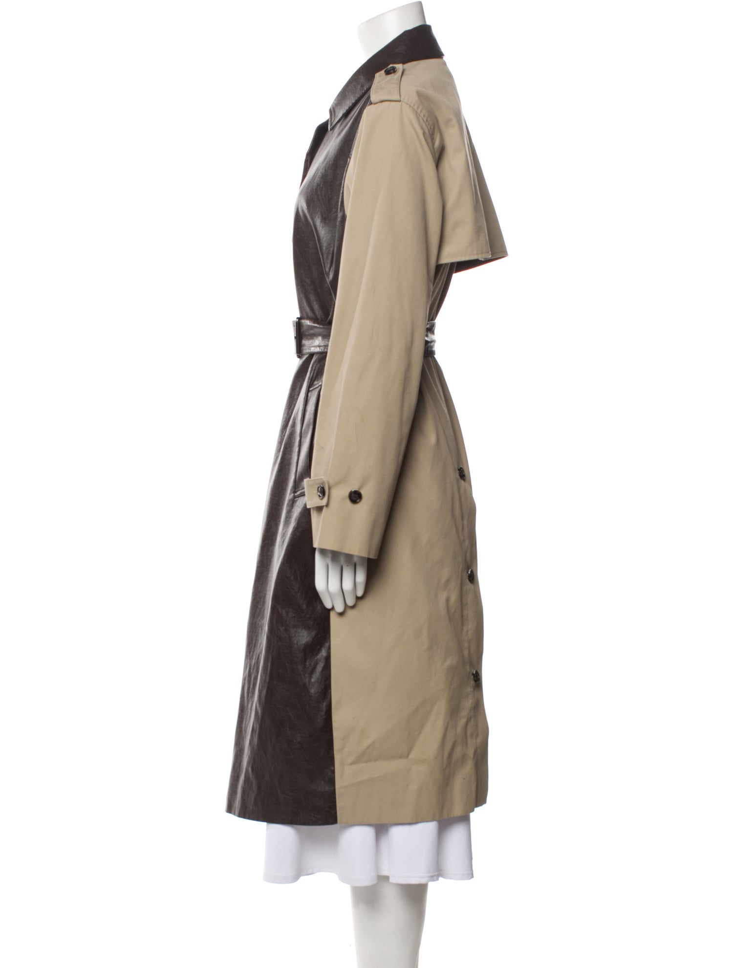 Pinko Colorblock Pattern Trench Coat