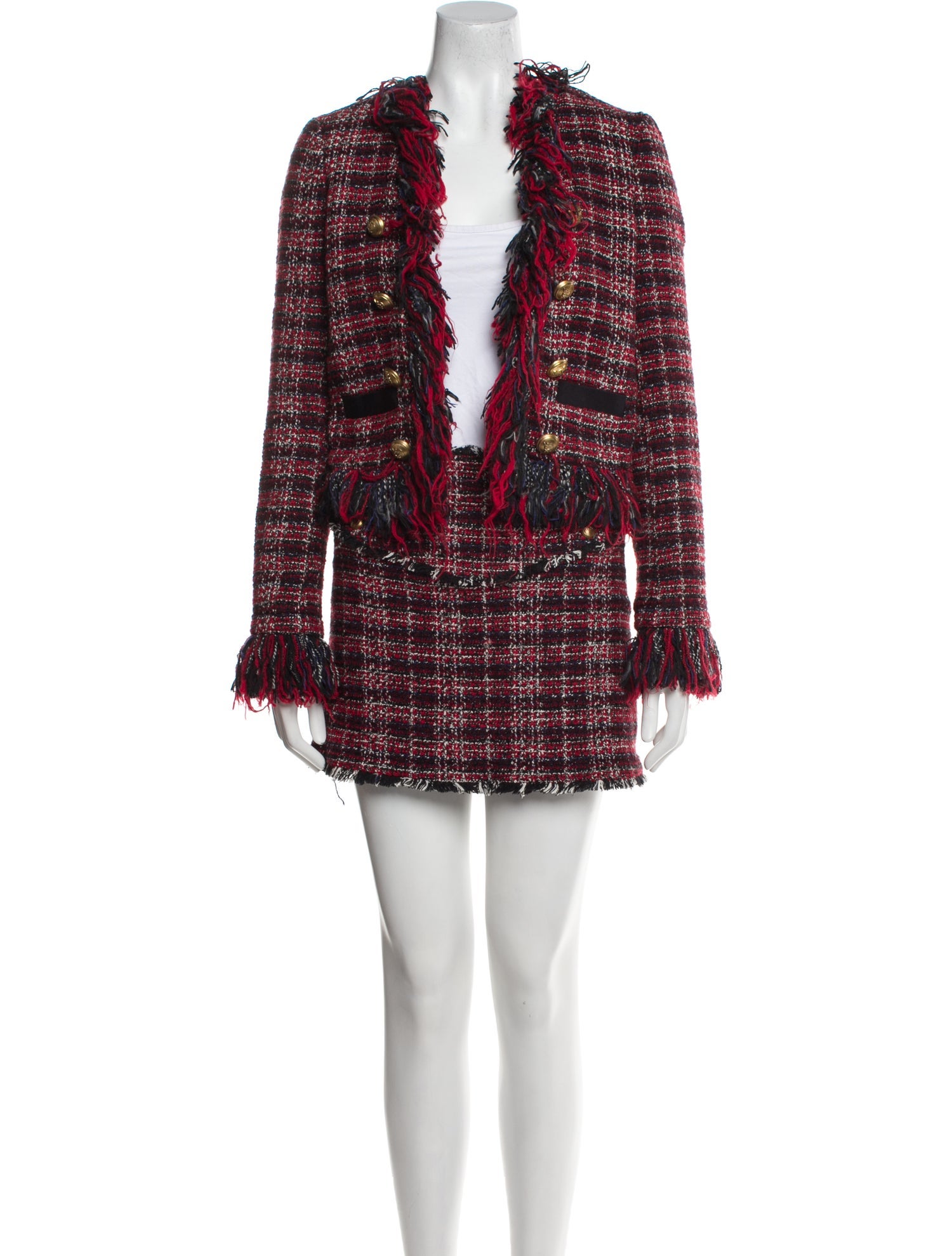 Pinko Tweed Pattern Skirt Suit