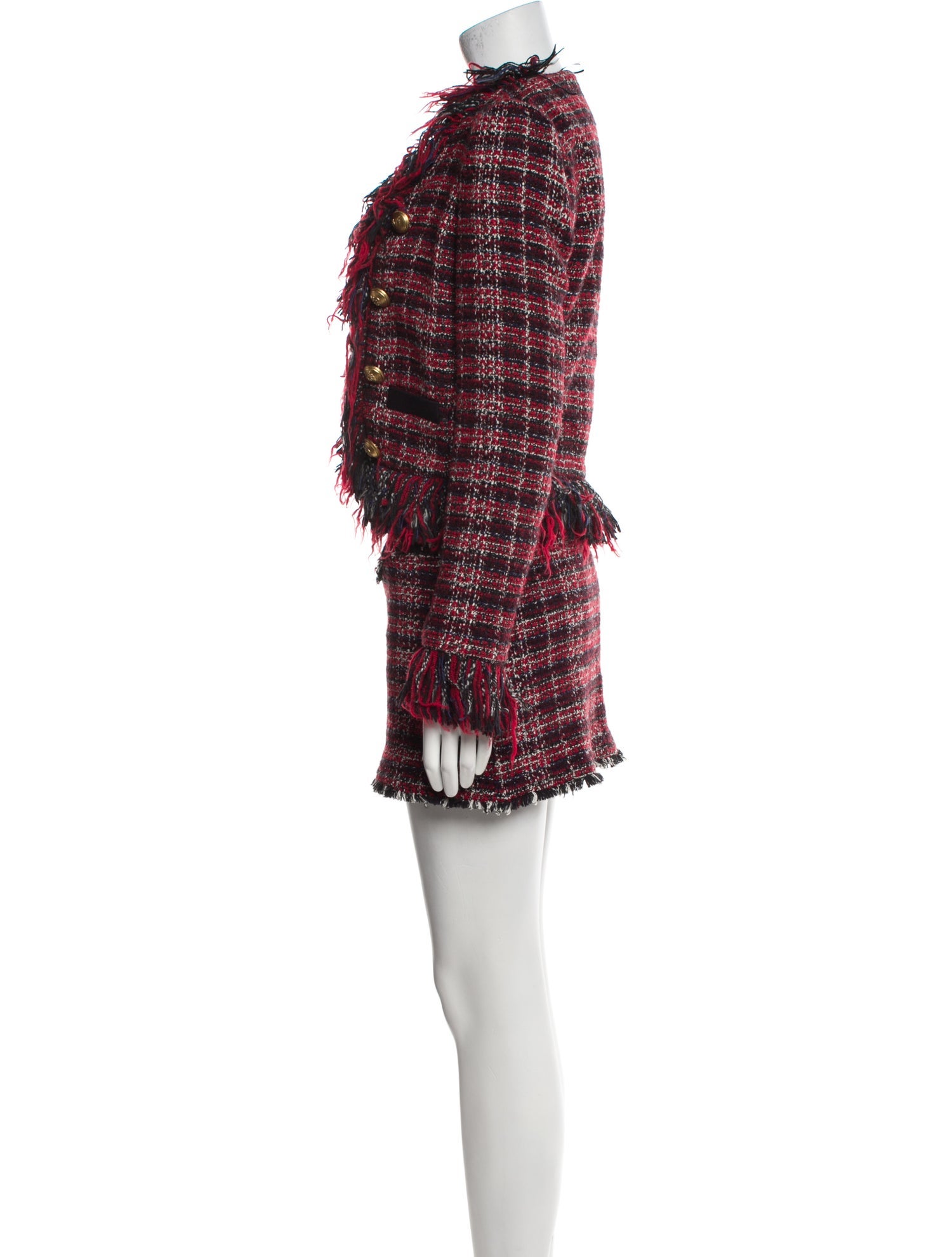 Pinko Tweed Pattern Skirt Suit