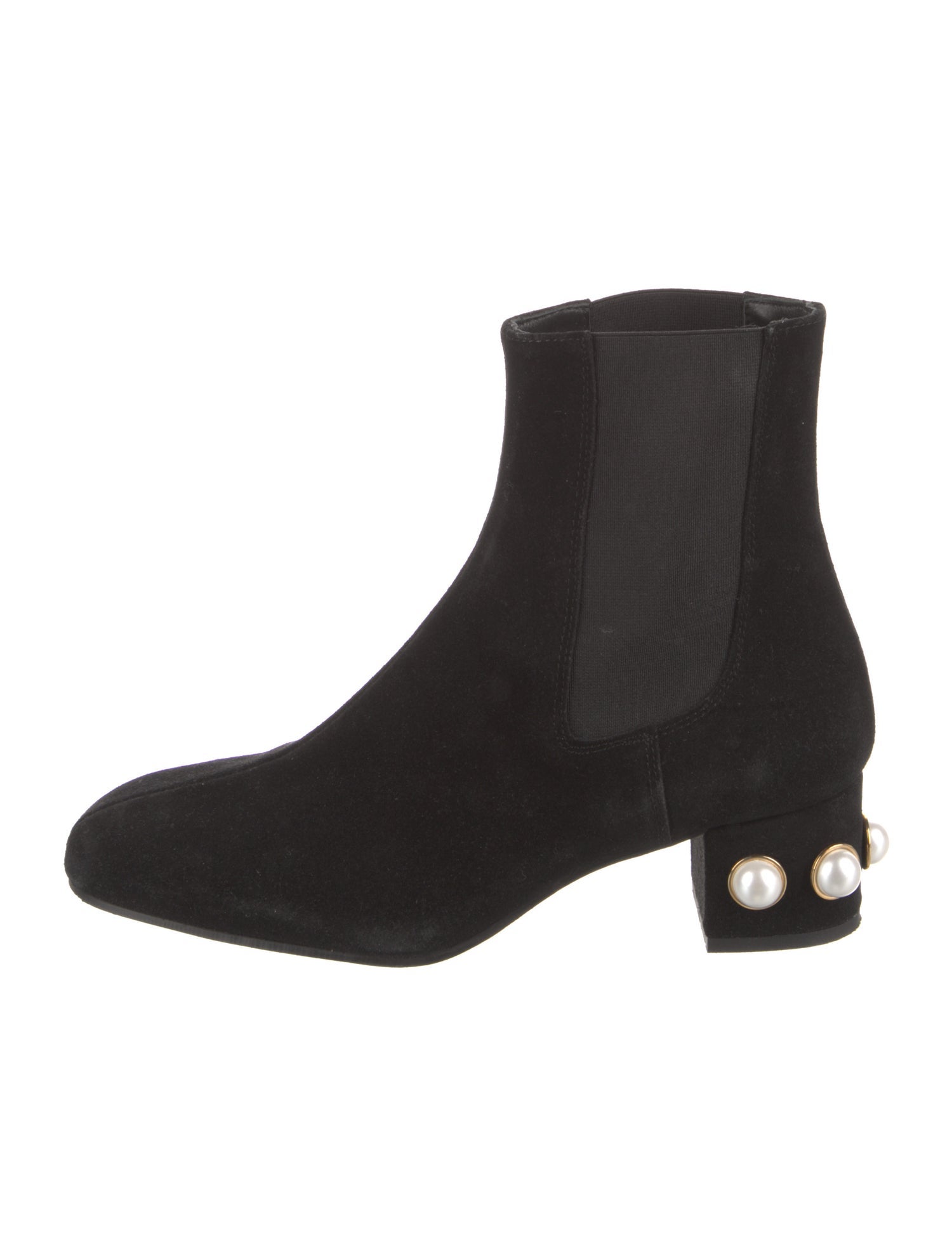 Pinko Suede Studded Accents Chelsea Boots