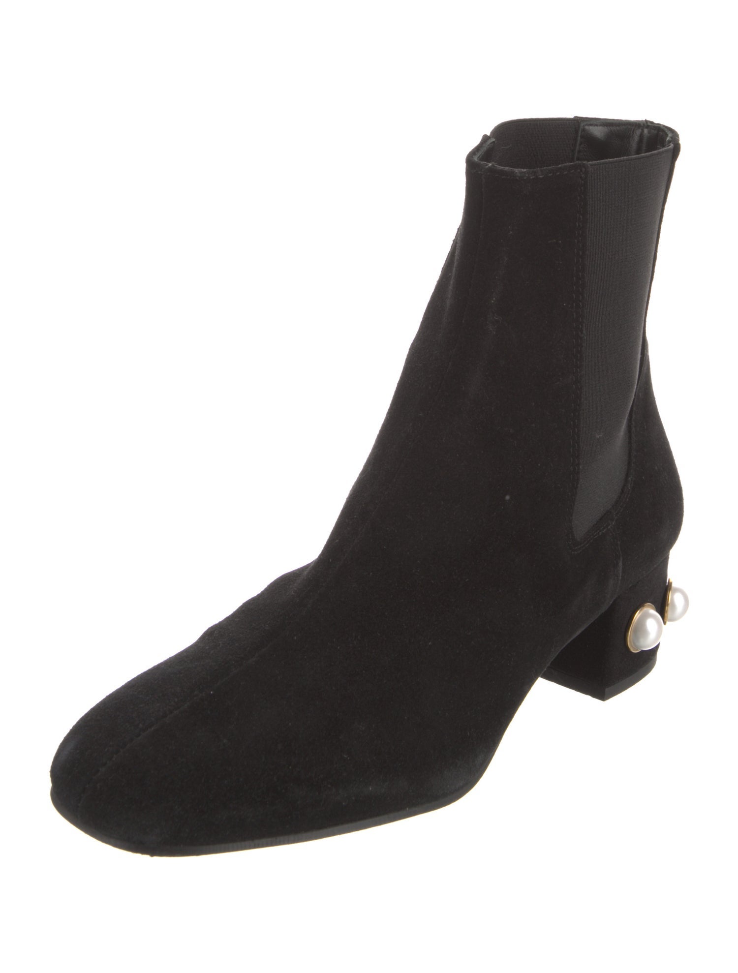 Pinko Suede Studded Accents Chelsea Boots