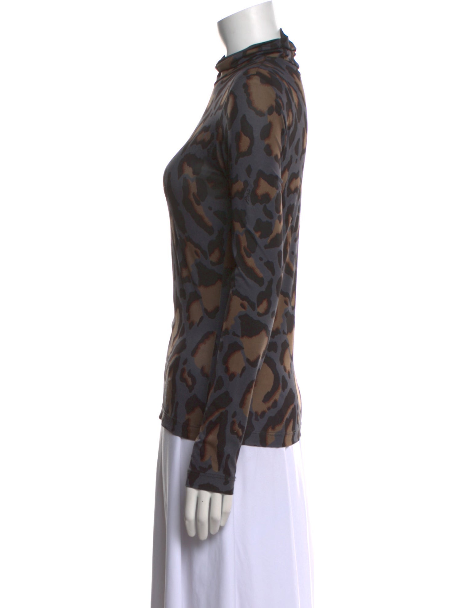 Pinko Animal Print Mock Neck Top
