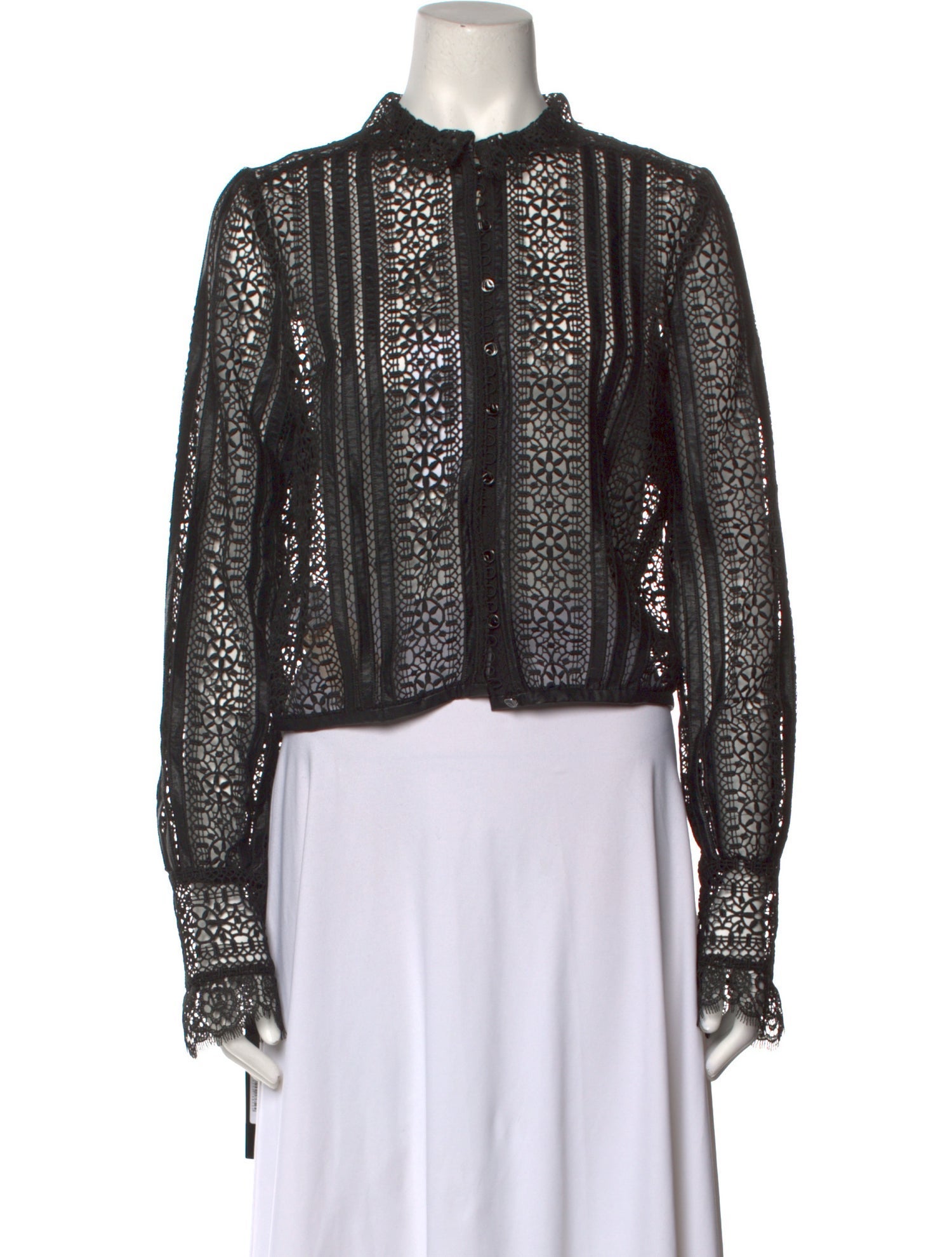 Pinko Mock Neck Long Sleeve Crop Top