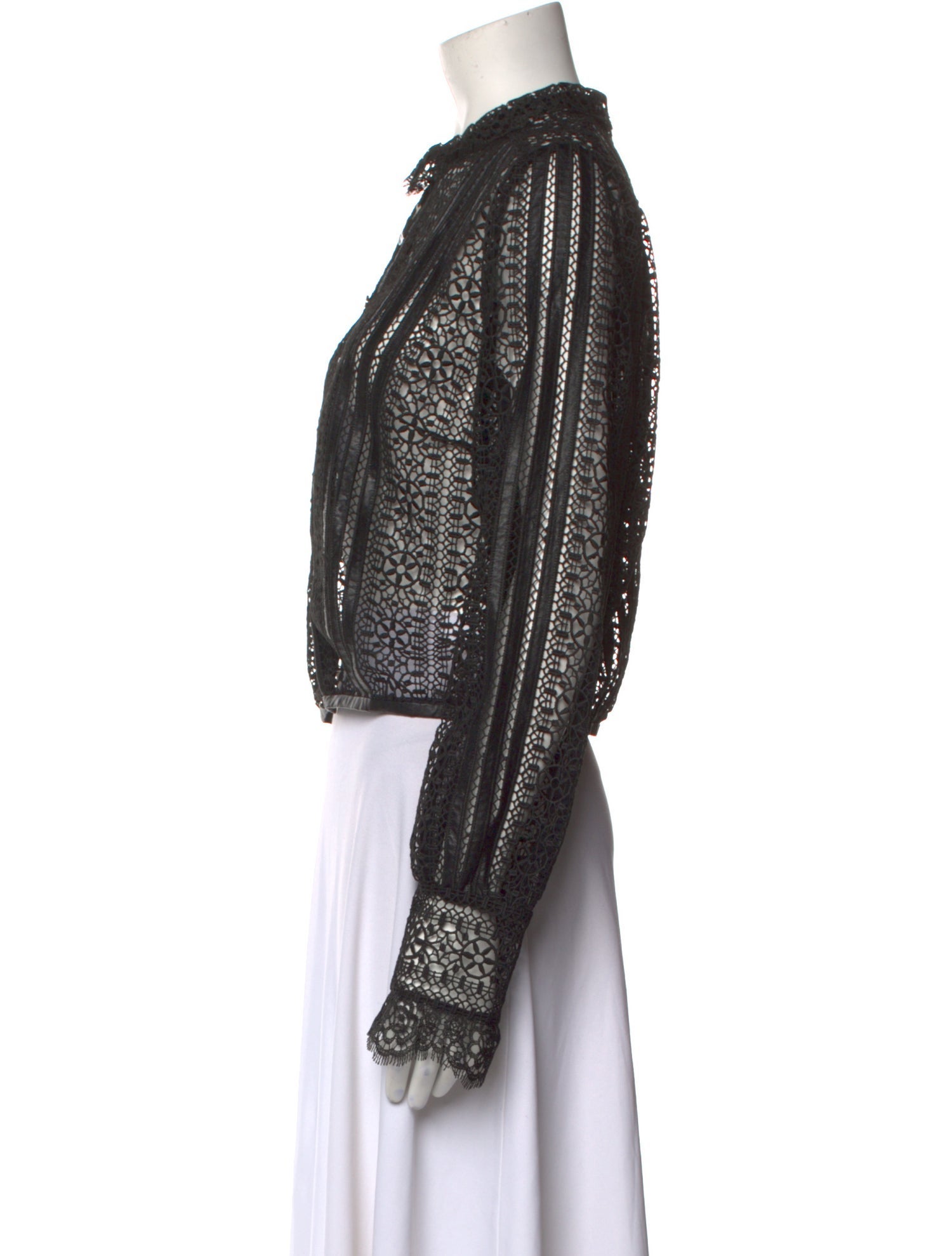 Pinko Mock Neck Long Sleeve Crop Top