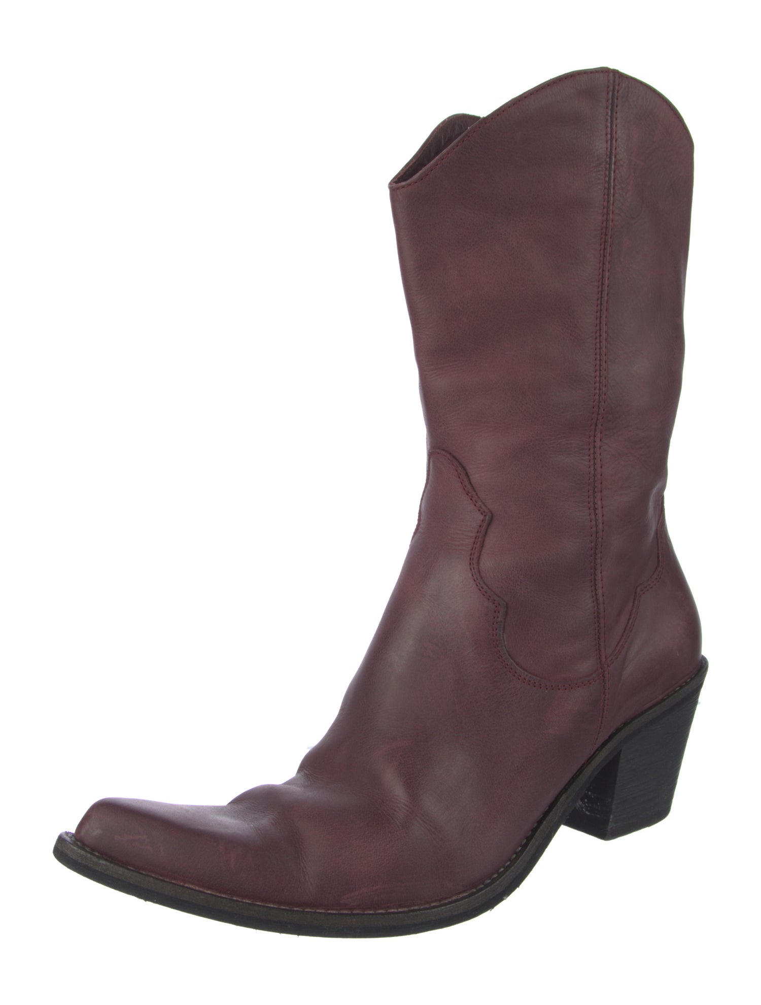 Pinko Leather Western Boots