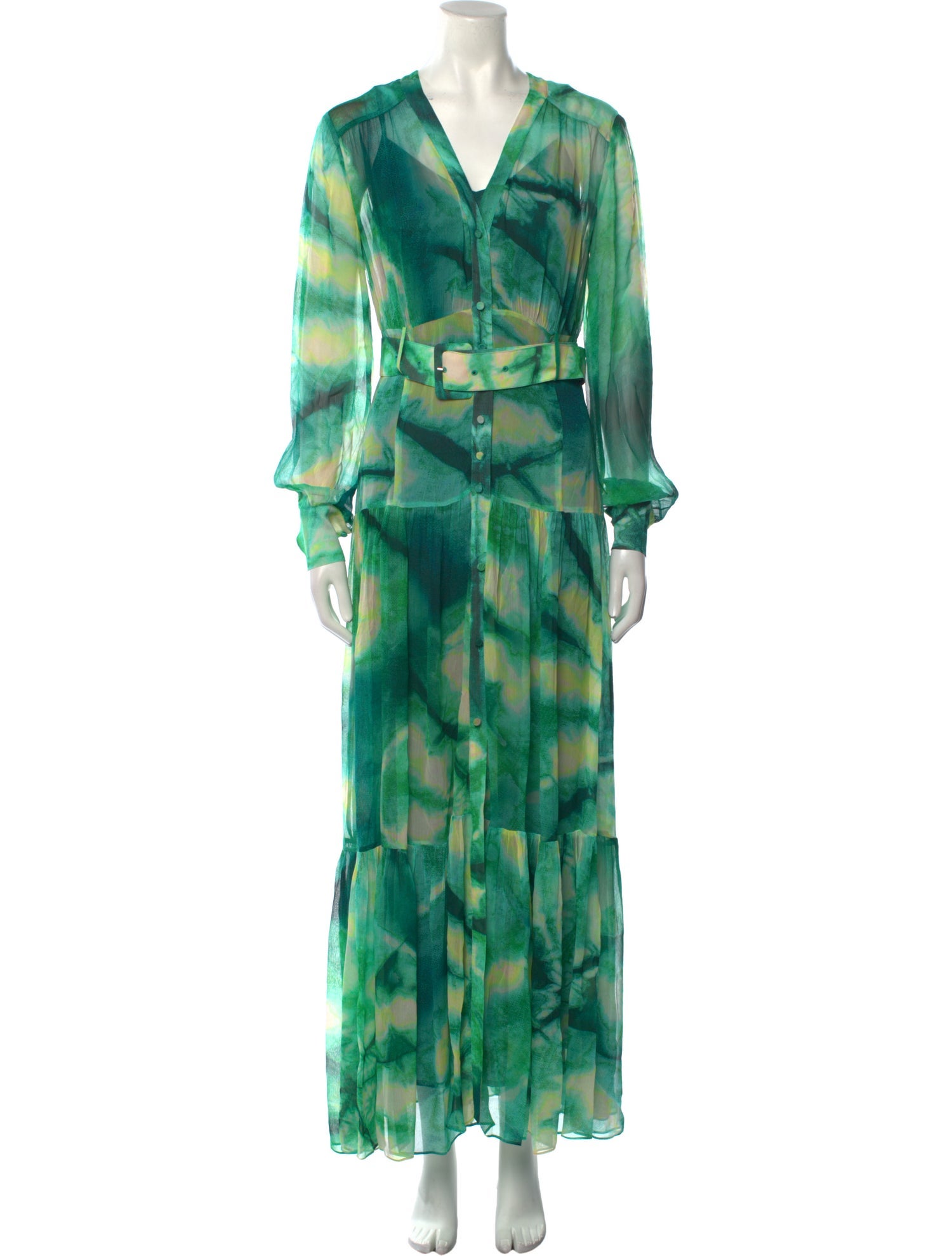 Pinko Tie-Dye Print Long Dress