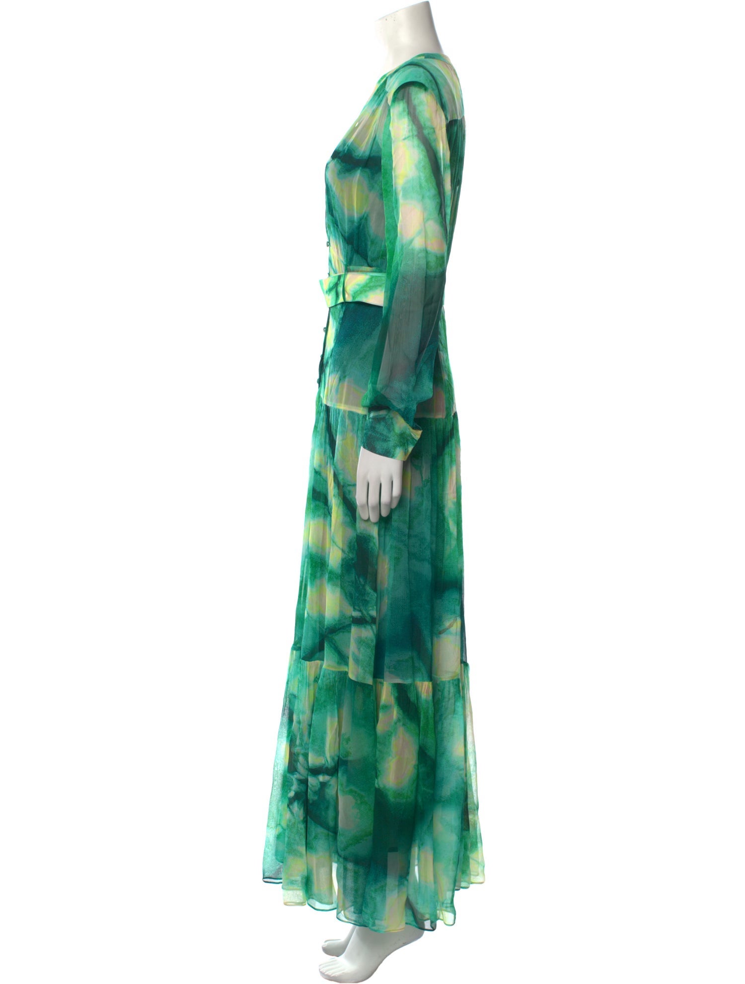 Pinko Tie-Dye Print Long Dress