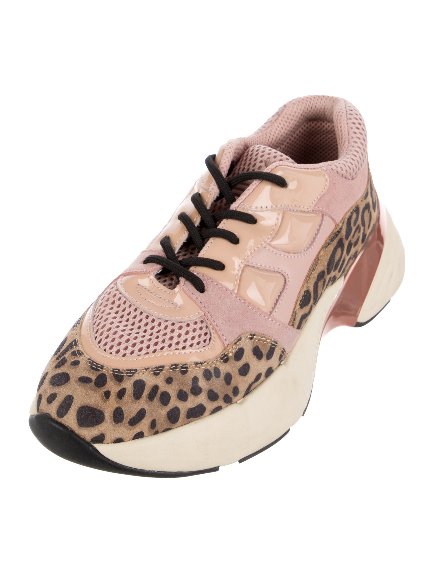 Pinko Suede Animal Print Chunky Sneakers