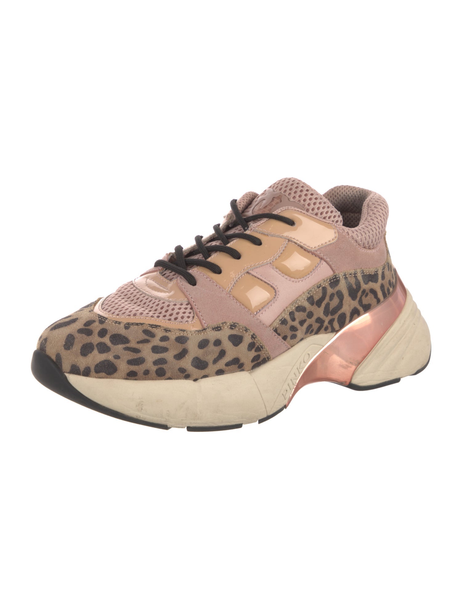 Pinko Suede Animal Print Chunky Sneakers