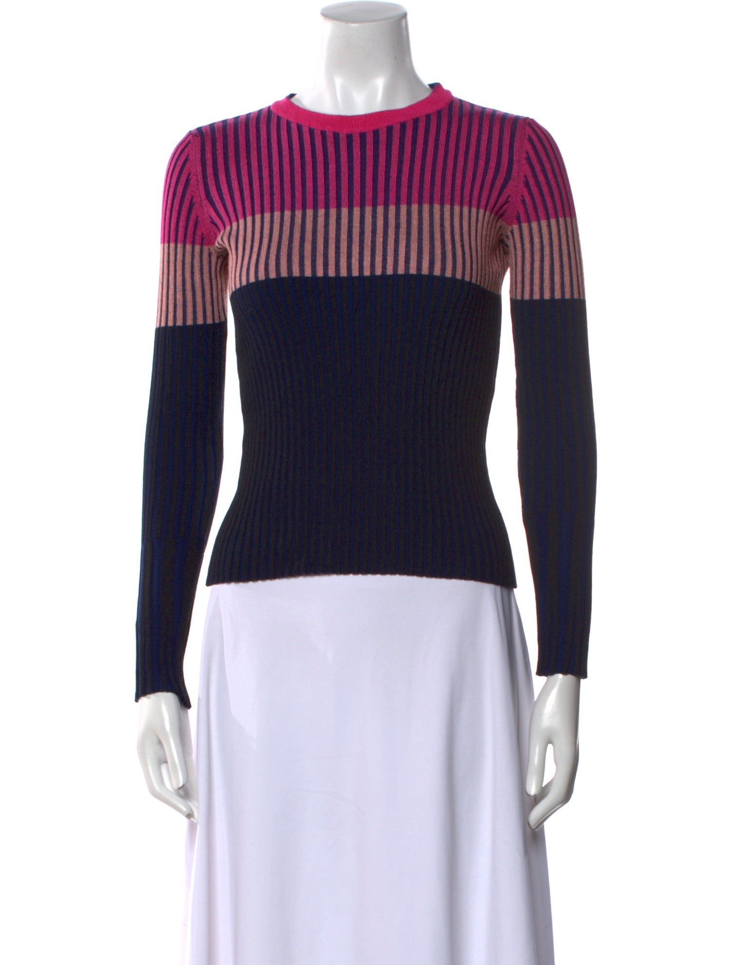 Pinko Striped Mock Neck Sweater