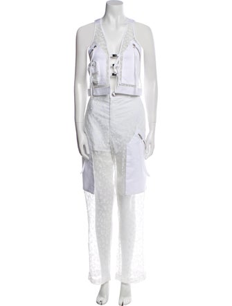 Pinko Printed Mesh Accents Pant Set