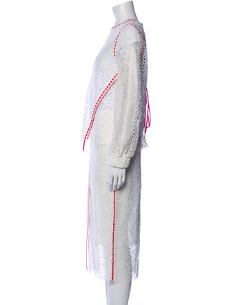 Pinko Lace Pattern Mesh Accents Skirt Set