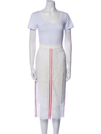 Pinko Lace Pattern Mesh Accents Skirt Set