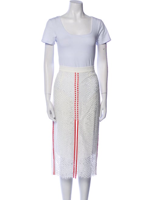 Pinko Lace Pattern Mesh Accents Skirt Set