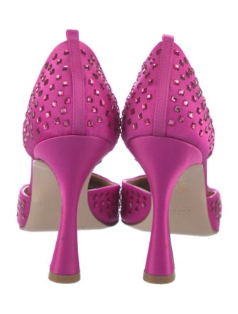 Pinko Satin Crystal Embellishments D'Orsay Pumps