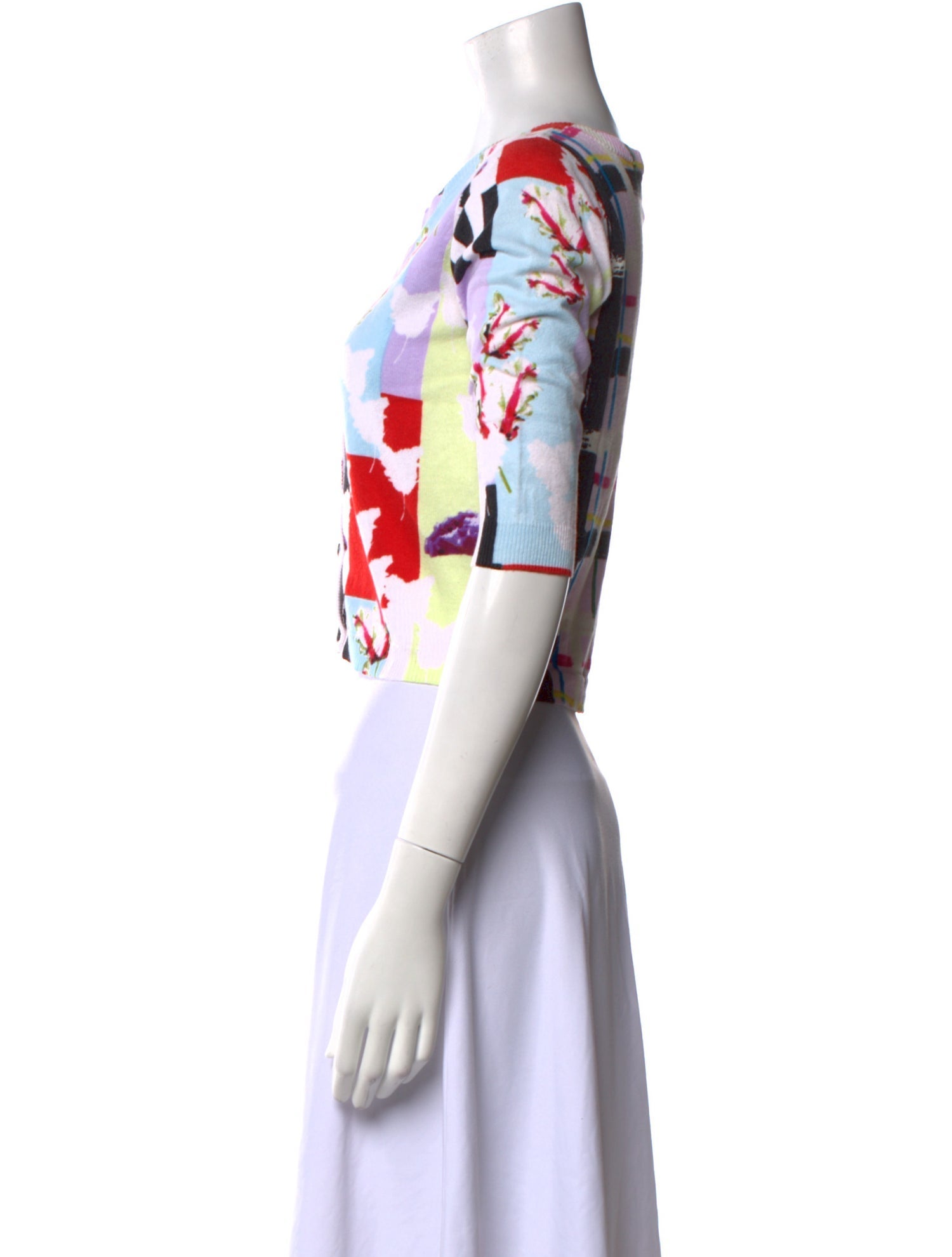 Pinko Floral Print Scoop Neck Sweater