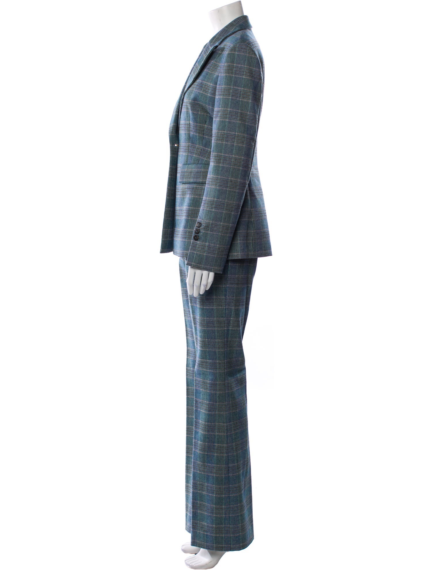 Pinko Check Plaid Plaid Print Pantsuit