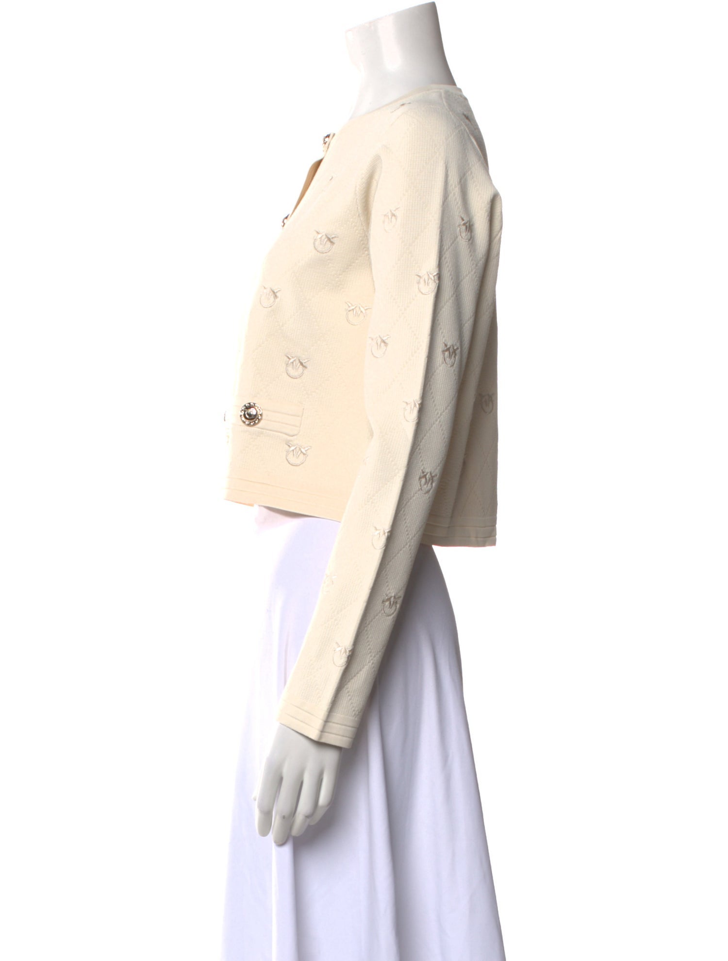 Pinko Printed Crew Neck Crop Top