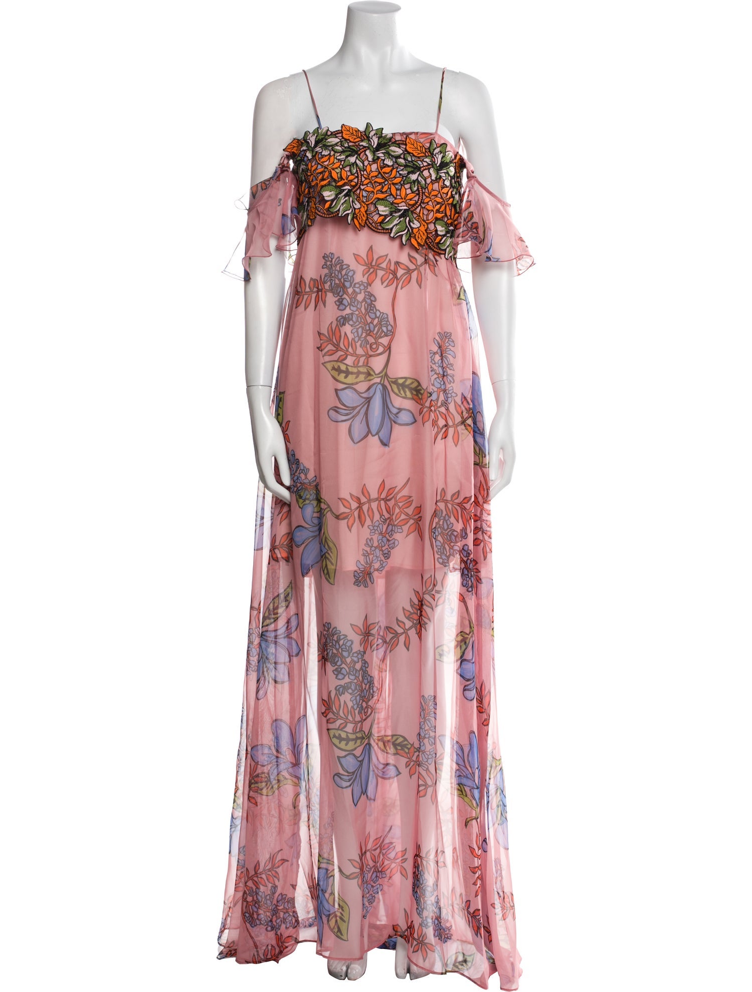 Pinko Floral Print Long Dress w/ Tags
