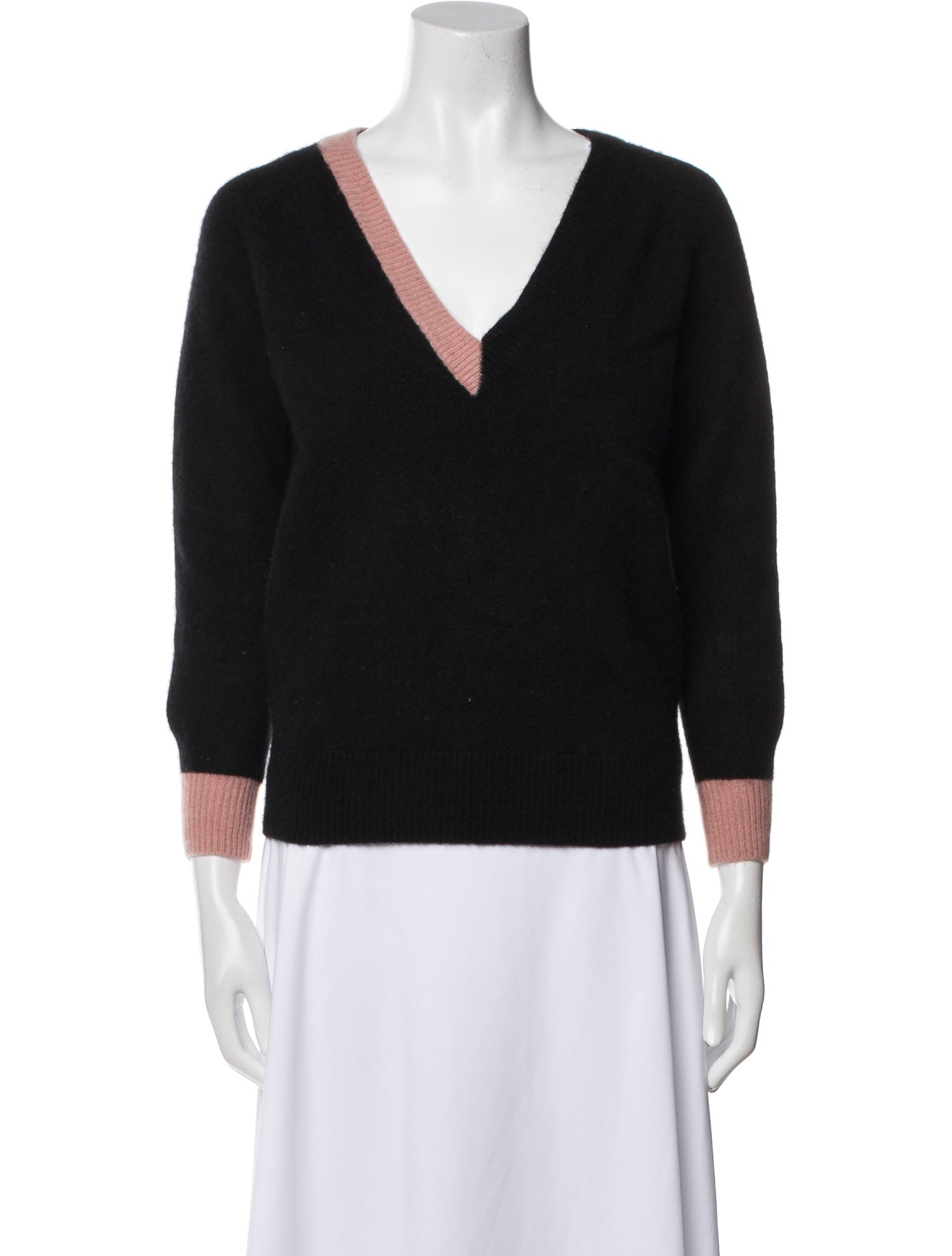 Pinko Colorblock Pattern V-Neck Sweater