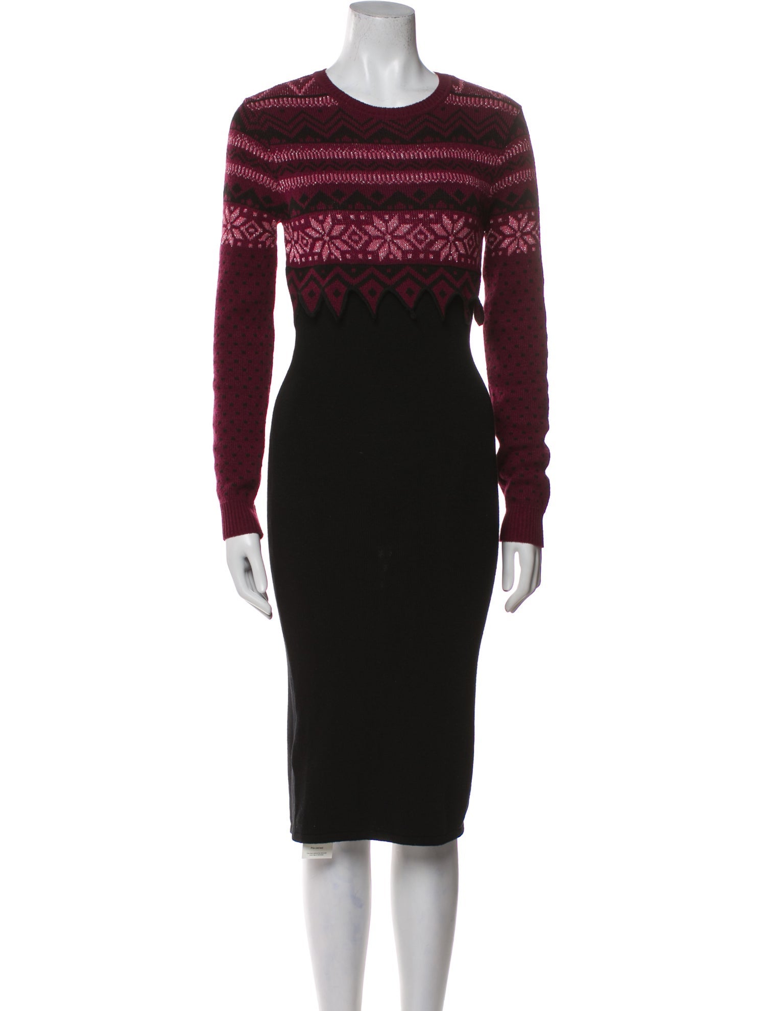 Pinko Crew Neck Midi Length Dress