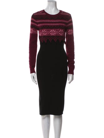 Pinko Crew Neck Midi Length Dress