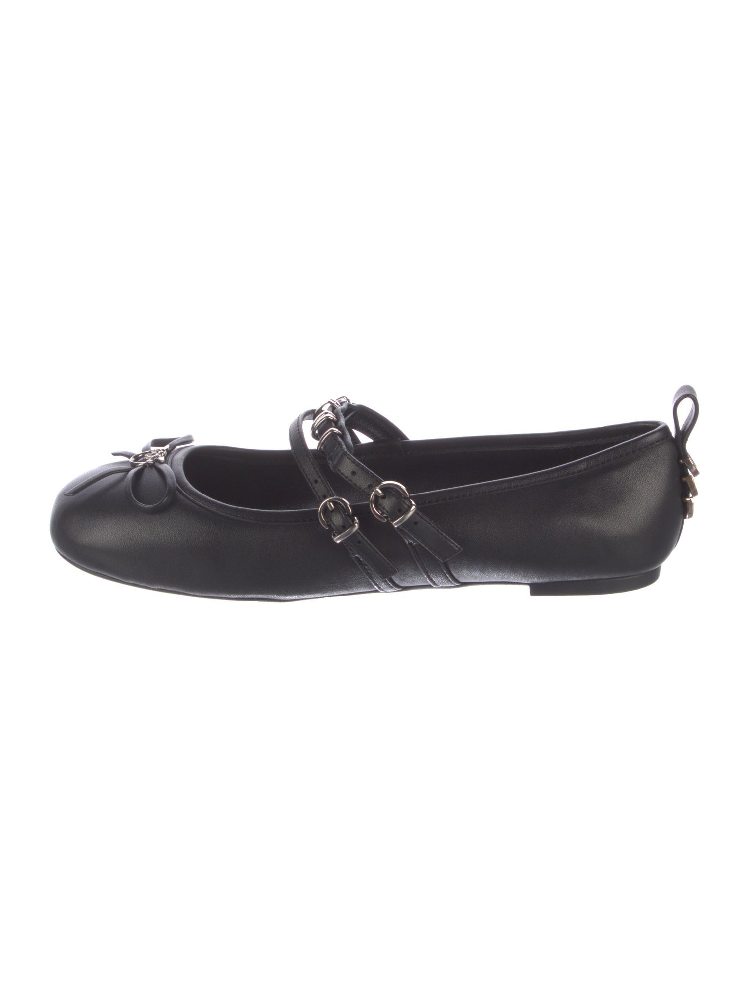 Pinko Leather Embroidered Accent Ballet Flats