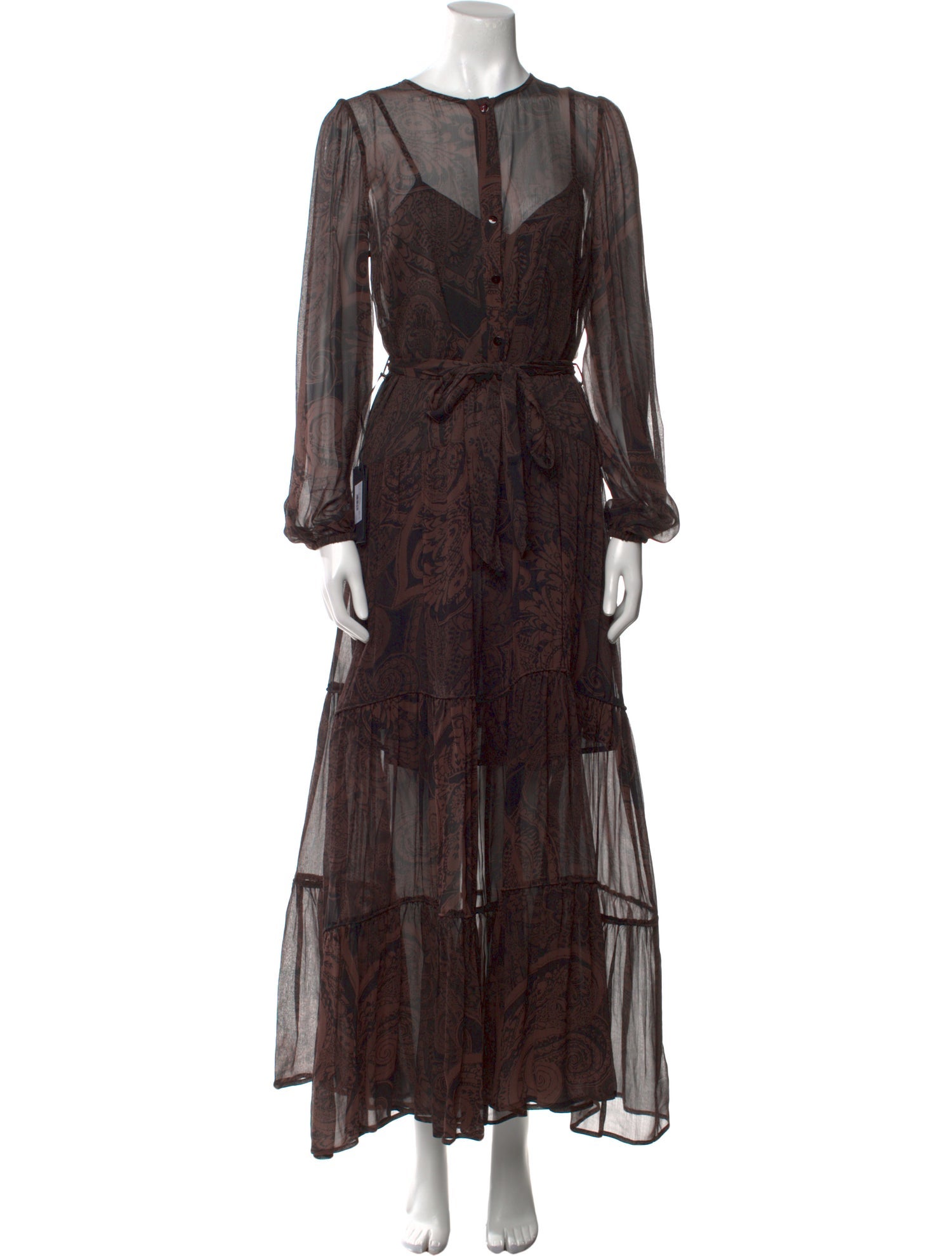 Pinko Paisley Print Long Dress w/ Tags