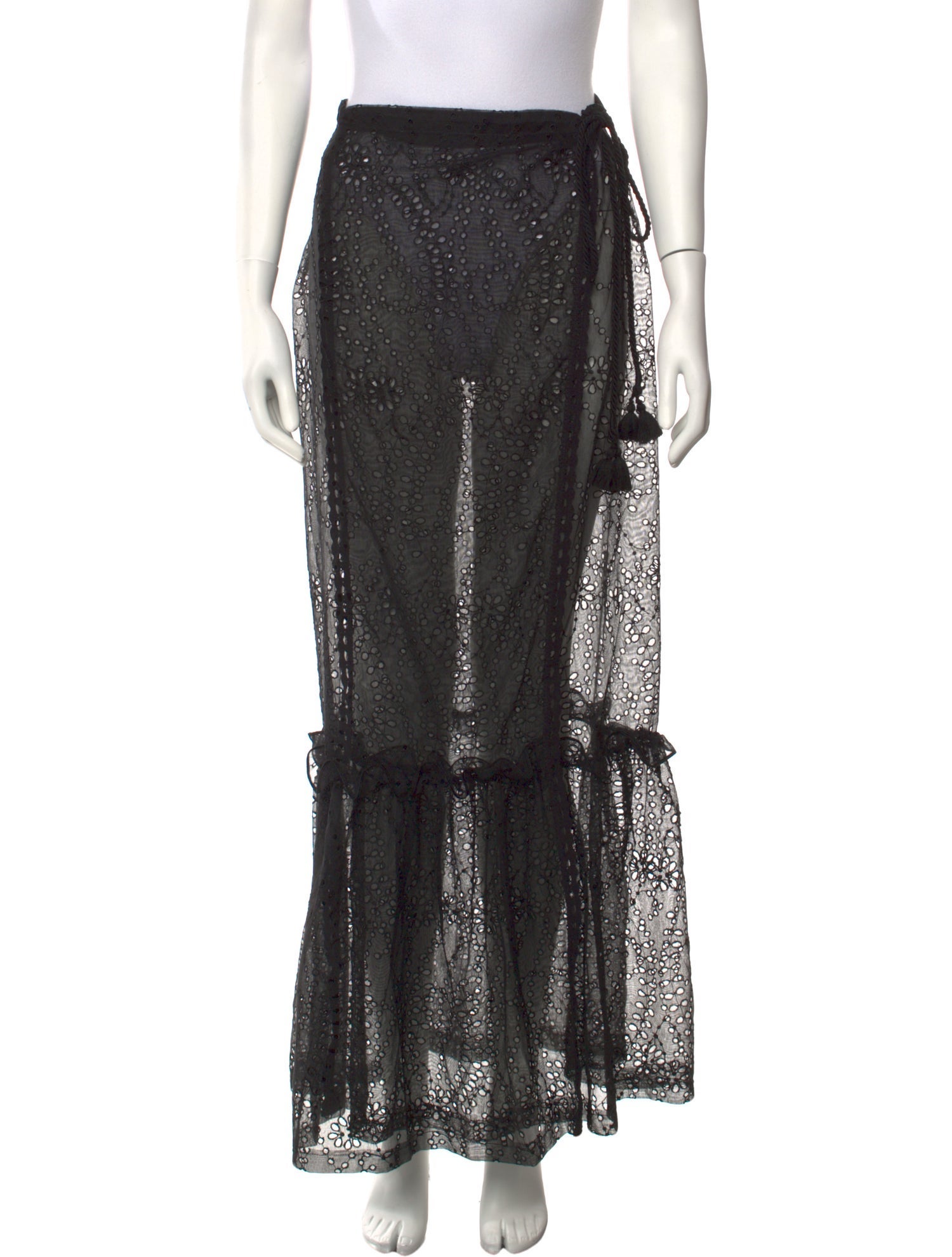 Pinko Mesh Accents Long Skirt